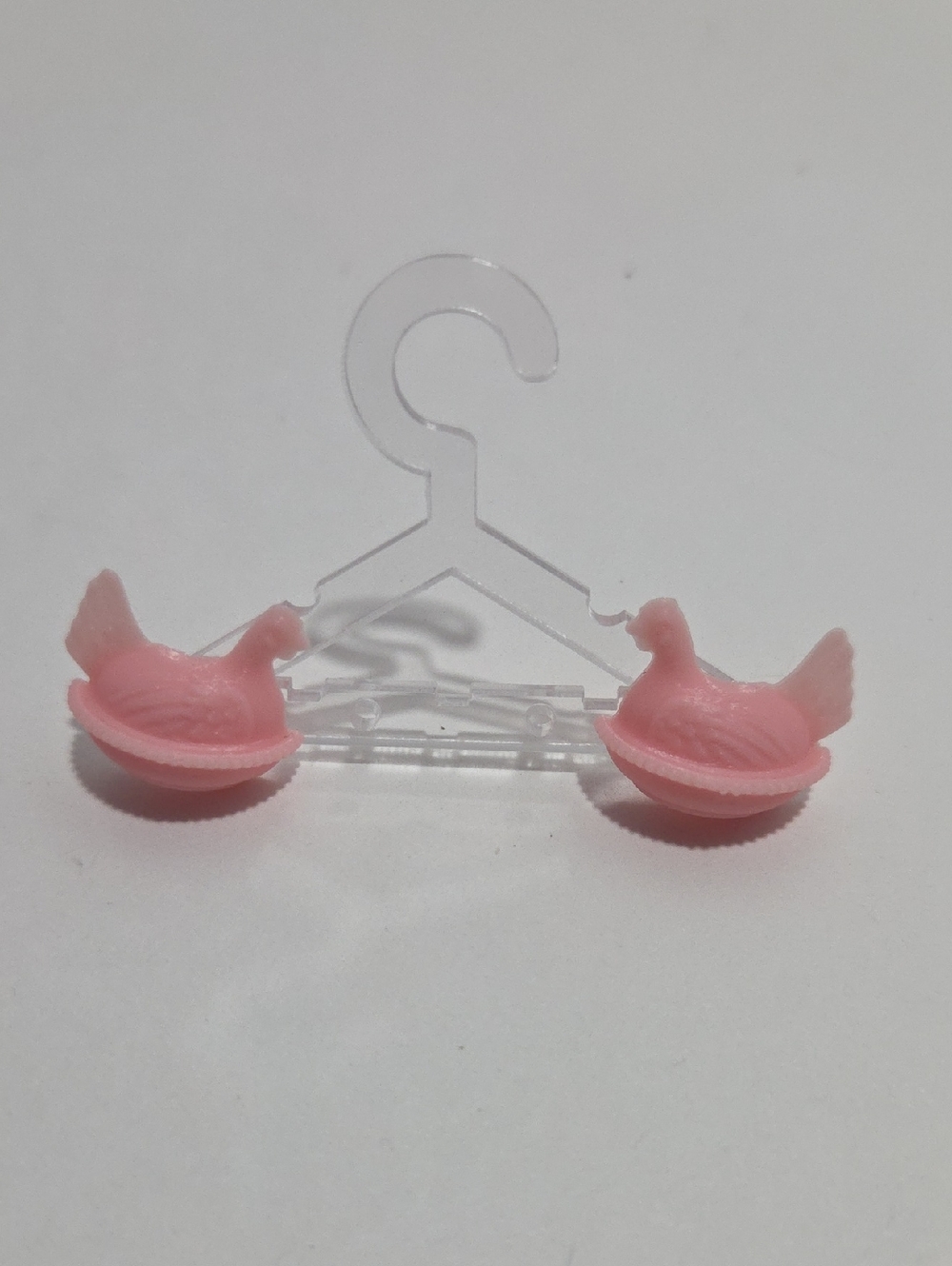 Pink Vintage Replica Ceramic Chicken Earrings